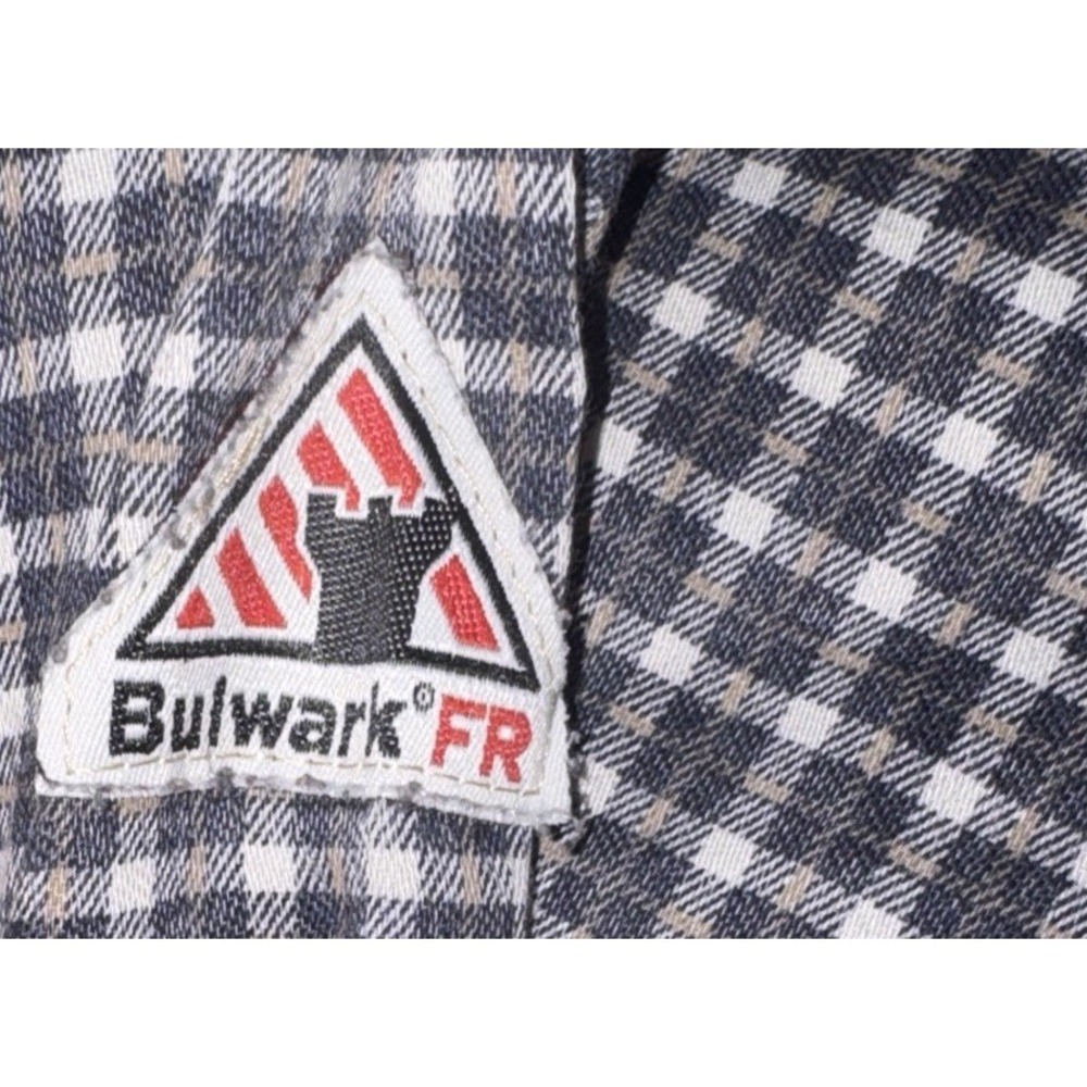 Bulwark Plaid  Long Sleeve Shirt FR Flame Resistant CAT2 2112 Mens Sz Medium - Picture 4 of 6